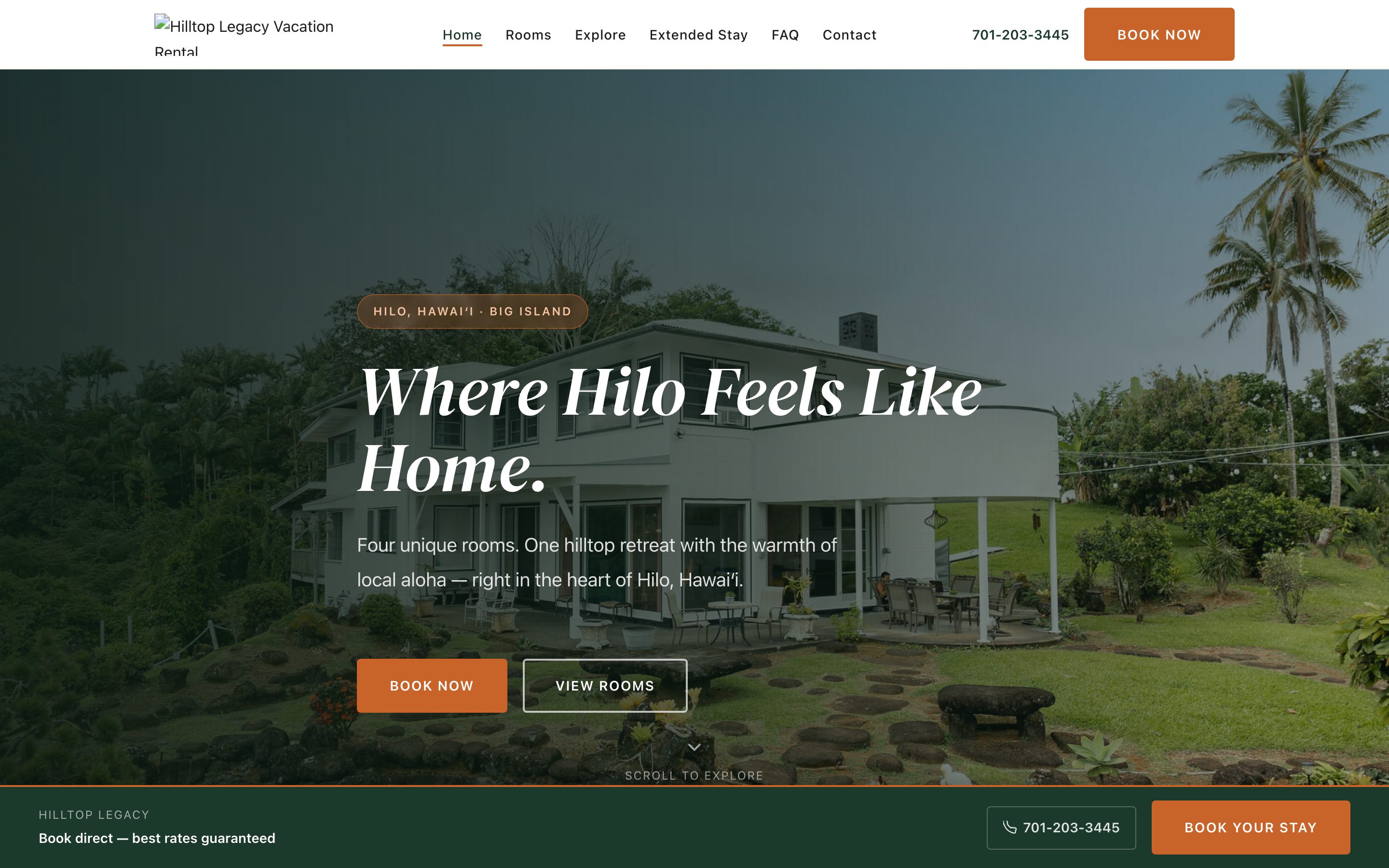 Screenshot of the Hilltop Legacy website, designed and built by our studio
